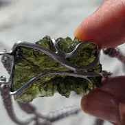 Moldavite Bracelet, Parýz, 7.29g, Gray Braided Cord