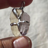 Libyan Desert Glass & Amethyst Pendant, 1.74g