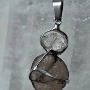 Columbianite & Herkimer Diamond Pendant