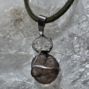 Columbianite & Herkimer Diamond Pendant