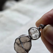 Columbianite & Herkimer Diamond Pendant