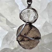 Columbianite & Herkimer Diamond Pendant