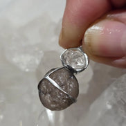 Columbianite & Herkimer Diamond Pendant