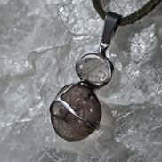 Columbianite & Herkimer Diamond Pendant
