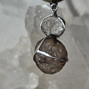 Columbianite & Herkimer Diamond Pendant
