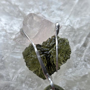 Elegant Moldavite & Rose Quartz Pendant, Ločenice, 2.28g