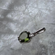 Faceted Moldavite Heart Pendant, Chlum, 0.3g