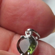 Faceted Moldavite Heart Pendant, Chlum, 0.3g