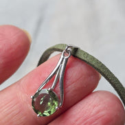Diamond Cut Moldavite Pendant, Chlum, 0.4g