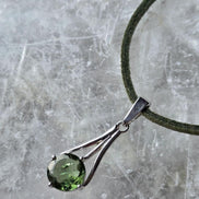 Diamond Cut Moldavite Pendant, Chlum, 0.4g