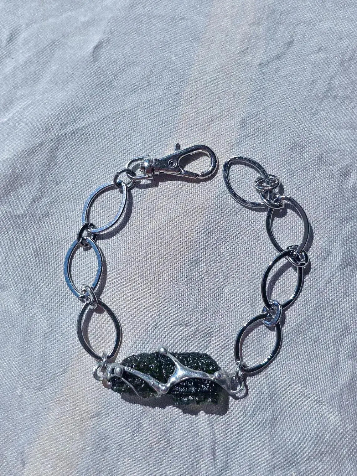 Raw Moldavite Bracelet, Chlum, 2.9g
