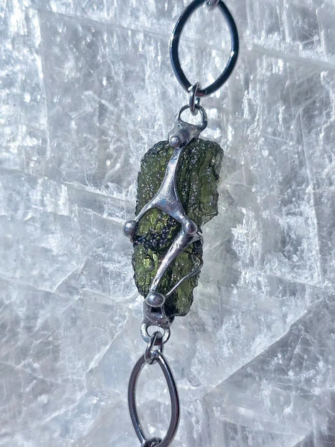 Raw Moldavite Bracelet, Chlum, 2.9g