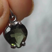 Faceted Moldavite Heart Pendant, Chlum, 0.3g