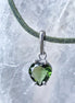 Faceted Moldavite Heart Pendant, Chlum, 0.3g