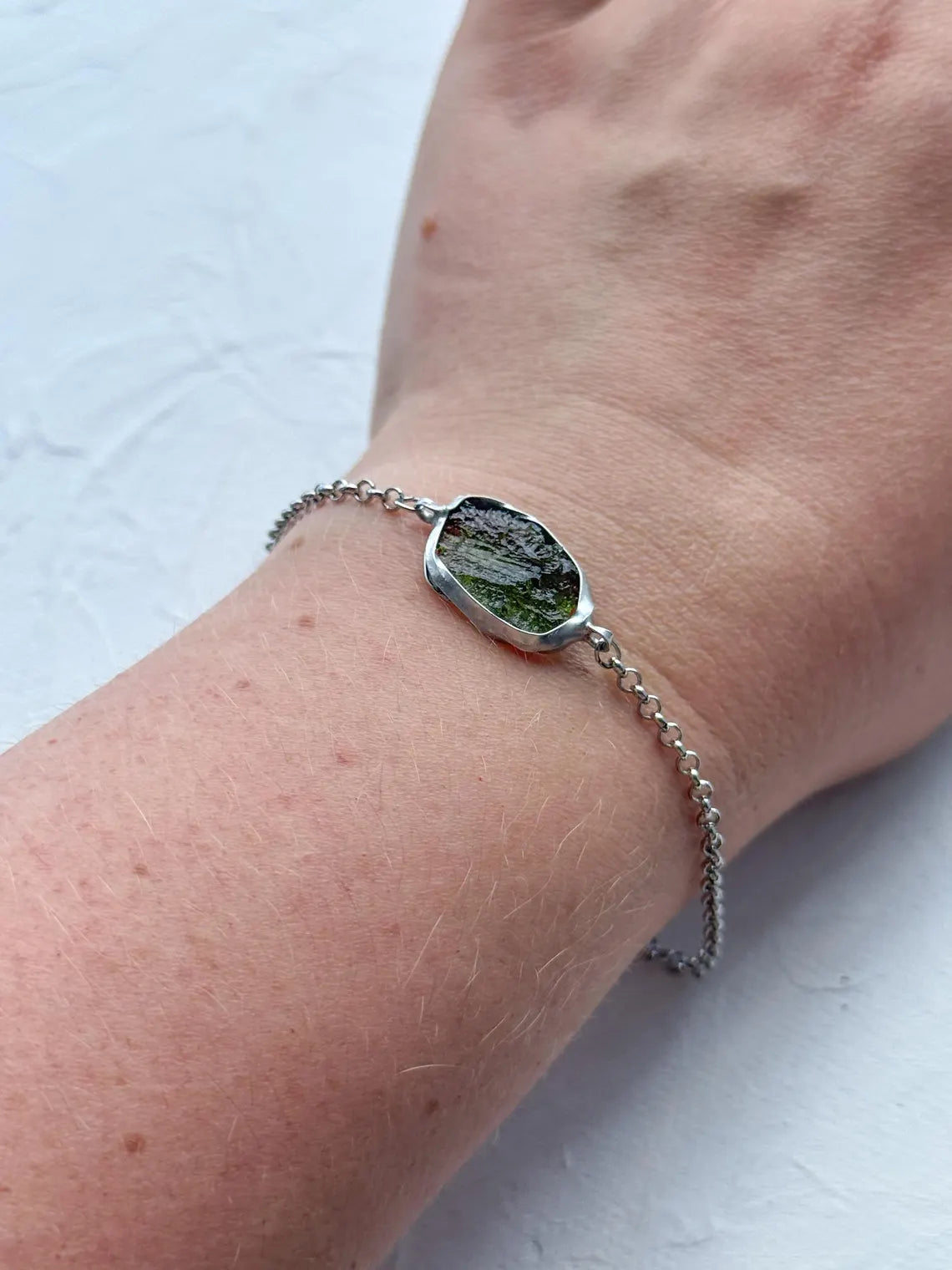 Elegant Moldavite Bracelet, Chlum, 0.8g