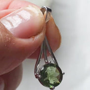 Diamond Cut Moldavite Pendant, Chlum, 0.4g