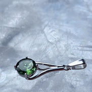 Diamond Cut Moldavite Pendant, Chlum, 0.4g