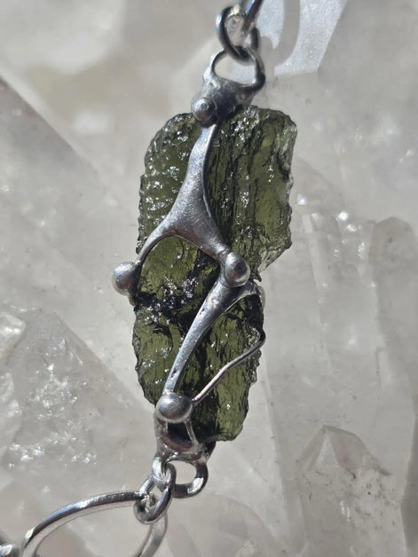 Raw Moldavite Bracelet, Chlum, 2.9g