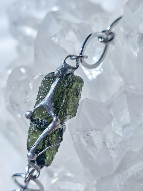 Raw Moldavite Bracelet, Chlum, 2.9g