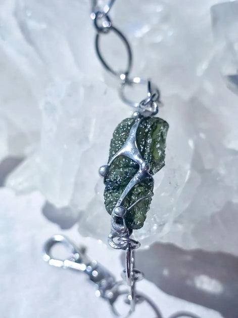 Raw Moldavite Bracelet, Chlum, 2.9g