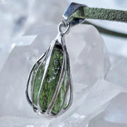 Rich Green Moldavite Pendant, Chlum, 0.75g
