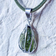 Rich Green Moldavite Pendant, Chlum, 0.75g