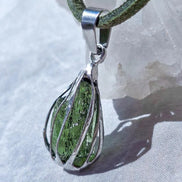 Rich Green Moldavite Pendant, Chlum, 0.75g