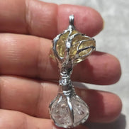 Libyan Desert Glass & Herkimer Diamond Tree Necklace