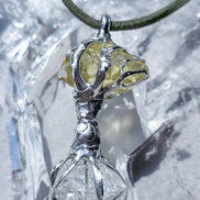 Libyan Desert Glass & Herkimer Diamond Tree Necklace