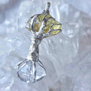 Libyan Desert Glass & Herkimer Diamond Tree Necklace