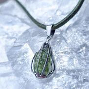 Rich Green Moldavite Pendant, Chlum, 0.75g