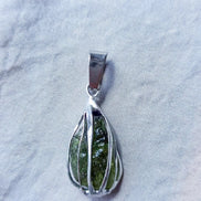 Rich Green Moldavite Pendant, Chlum, 0.75g