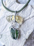 Moldavite, Libyan Desert Glass & Herkimer Pendant, 1.50g, Chlum