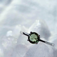 Faceted Moldavite Ring, Chlum, 0.25g