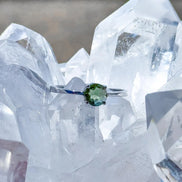 Faceted Moldavite Ring, Chlum, 0.25g