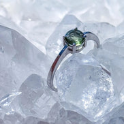 Faceted Moldavite Ring, Chlum, 0.25g