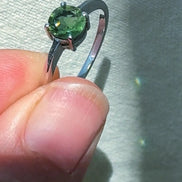 Faceted Moldavite Ring, Chlum, 0.25g