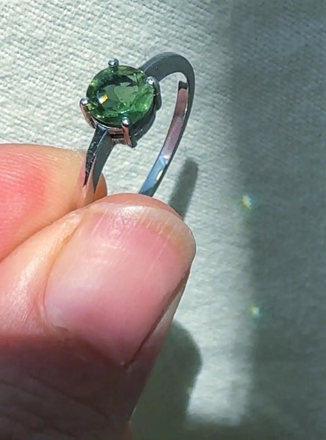 Faceted Moldavite Ring, Chlum, 0.25g