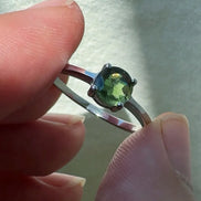 Faceted Moldavite Ring, Chlum, 0.25g