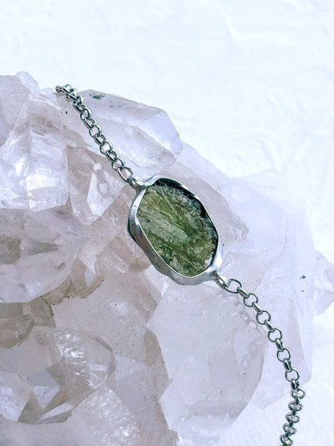 Elegant Moldavite Bracelet, Chlum, 0.8g