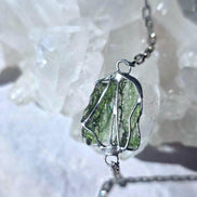 Moldavite Rhodium Brass Bracelet, Marouškovo Pole, 0.83g