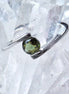 Faceted Moldavite Ring, Chlum, 0.2g