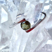 Faceted Moldavite Ring, Chlum, 0.2g