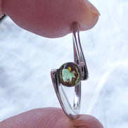 Faceted Moldavite Ring, Chlum, 0.2g