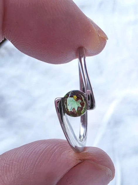 Faceted Moldavite Ring, Chlum, 0.2g