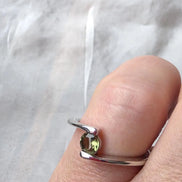 Faceted Moldavite Ring, Chlum, 0.2g