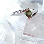 Faceted Moldavite Ring, Chlum, 0.2g