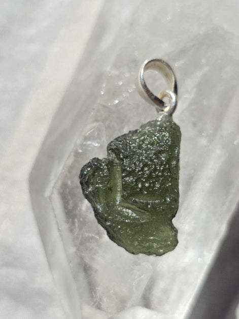 Moldavite Silver Pendant, Chlum, 2.35g