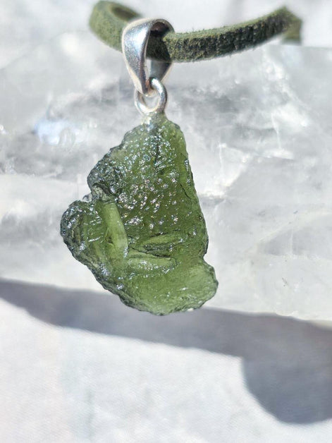 Moldavite Silver Pendant, Chlum, 2.35g