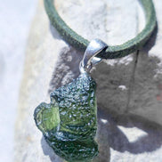 Moldavite Silver Pendant, Chlum, 2.35g
